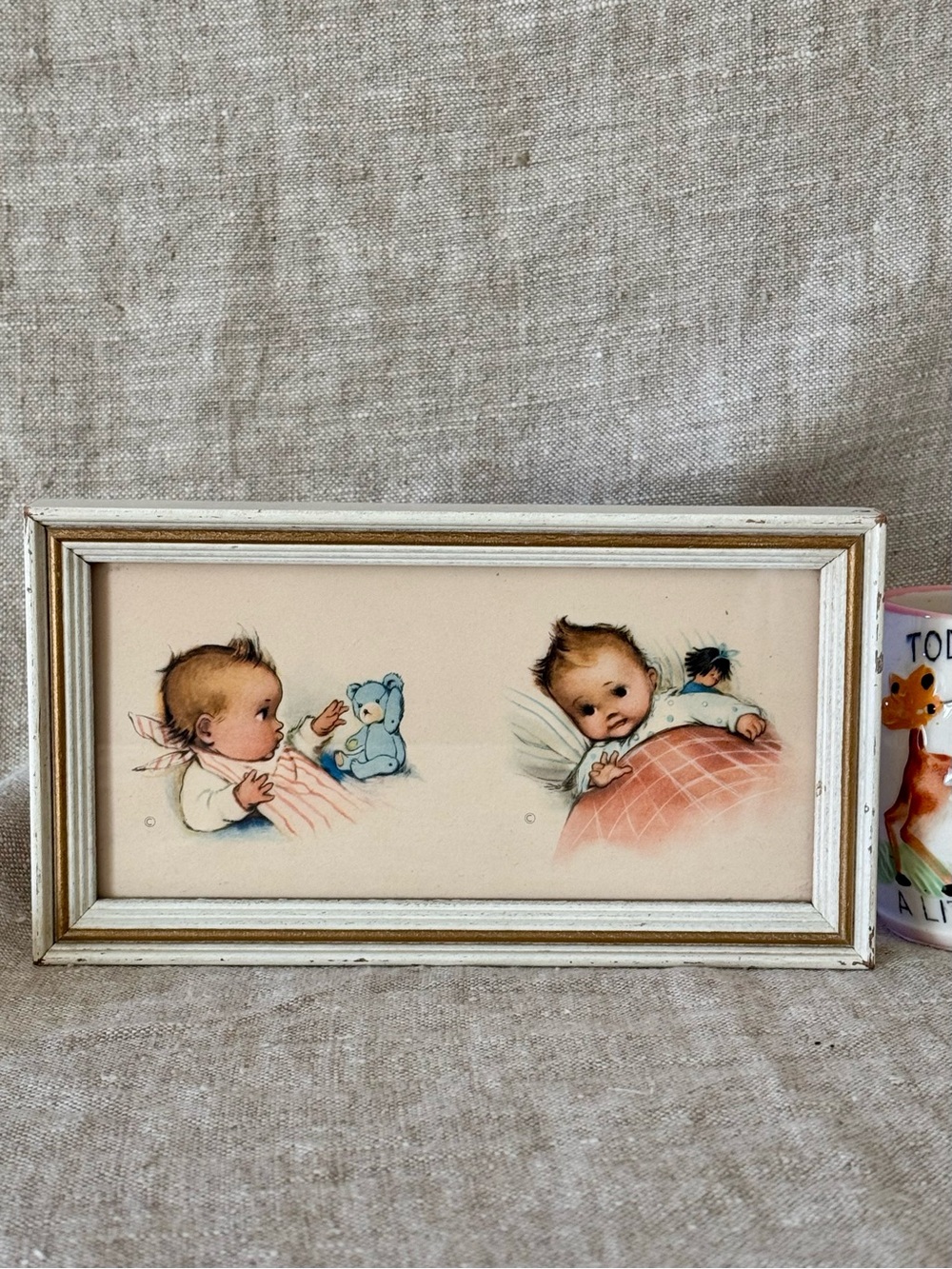 vintage 1950’s babies mini print nursery decor